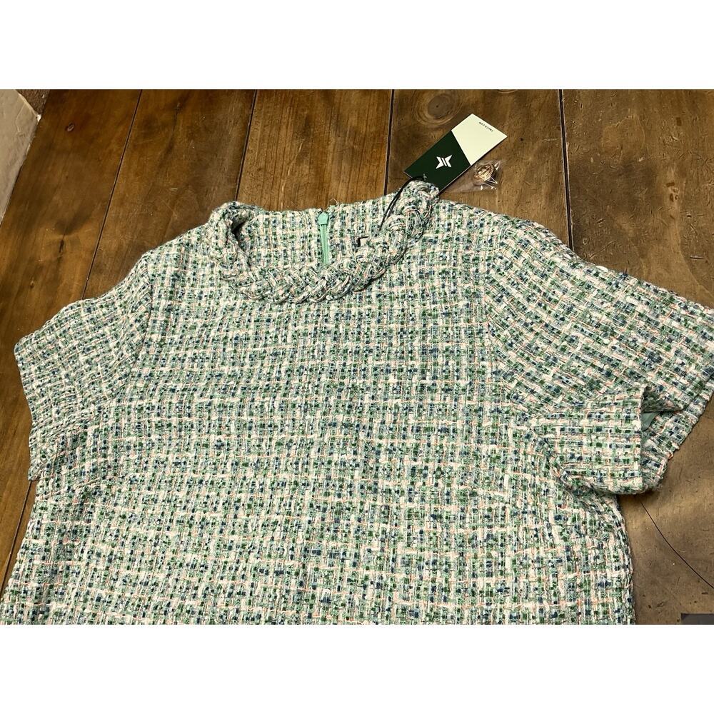 TUCKERNUCK Tweed Jackie Mini Shift Dress Green Textured Size large - Picture 2 of 13